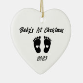 Baby's First Feet Silhouet Kerst Ornament (Rechts)