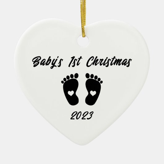 Baby's First Feet Silhouet Kerst Ornament (Voorkant)