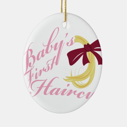 Babys First Haircut Keramisch Ornament (Rechts)
