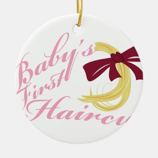 Babys First Haircut Keramisch Ornament (Voorkant)
