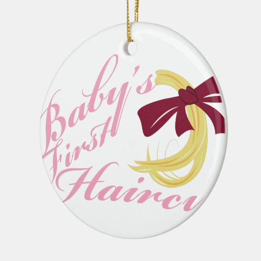 Babys First Haircut Keramisch Ornament (Links)