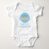 Babys First Hanukkah Festival van Lights Menorah Romper (Voorkant)