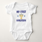 Babys First Hanukkah Festival van Lights Menorah Romper (Voorkant)