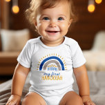 Baby's First Hanukkah Personalized Romper<br><div class="desc">Festive gepersonaliseerd Hanukkah-ontwerp.</div>