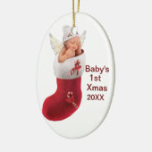 babys first kerstainornament - aanpasbaar keramisch ornament (Links)