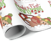 Baby's First Kerstapenverpakkingspapier Cadeaupapier (Rol Hoek)