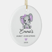 Baby's First Kerstbaby Baby Girl Elephant Keramisch Ornament (Rechts)