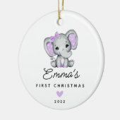Baby's First Kerstbaby Baby Girl Elephant Keramisch Ornament (Links)