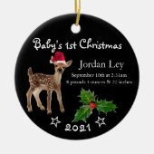 Babys First kerstcadeautje Deer Ceramic Ornament (Voorkant)