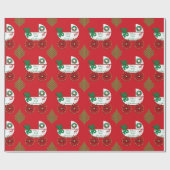 Baby's First Kerstfeest Carriage Baby Buggy Cadeaupapier (Vlak)