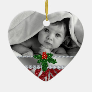 Babys First Kerstfeest Zebra Red Silver Ornament