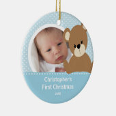 Babys First kerstfoto Beer Ornament Boy (Rechts)