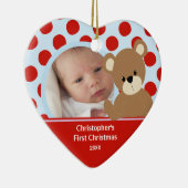 Babys First kerstfoto Beer Ornament Boy (Rechts)