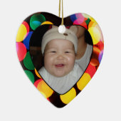 Babys First kerstfoto CadeauLabel en Ornament (Rechts)