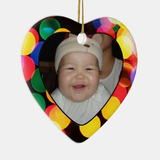 Babys First kerstfoto CadeauLabel en Ornament (Rechts)