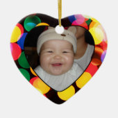 Babys First kerstfoto CadeauLabel en Ornament (Voorkant)