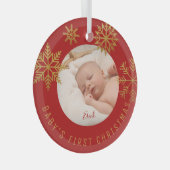 Babys First kerstfoto Gift Glas Ornament (Voorkant Rechts)