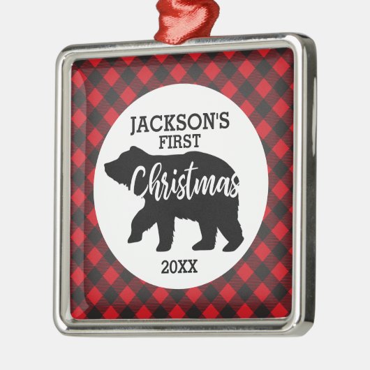 Babys First kerstfoto keramisch Ornament (Links)