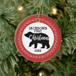 Babys First kerstfoto keramisch Ornament