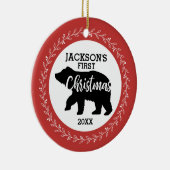 Babys First kerstfoto keramisch Ornament (Rechts)