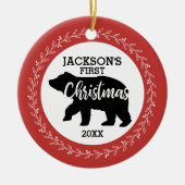 Babys First kerstfoto keramisch Ornament (Voorkant)