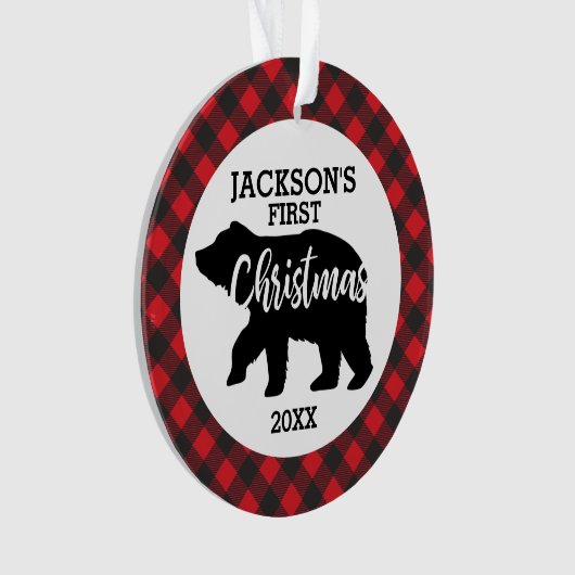 Babys First kerstfoto keramisch Ornament (voorkant)