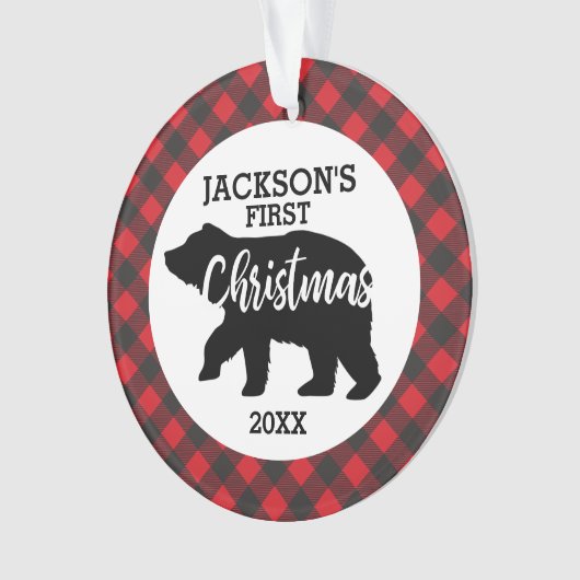 Babys First kerstfoto keramisch Ornament (voorkant)