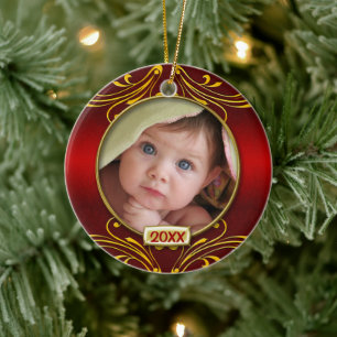 Baby's First Kerstfoto Lijst Keramisch Ornament