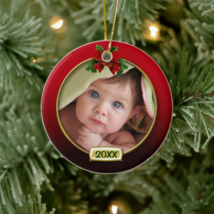 Baby's First Kerstfoto Lijst Keramisch Ornament