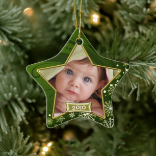 Baby's First Kerstfoto Lijst Keramisch Ornament