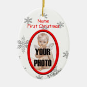 Babys First kerstfoto Lijst Ornament (Voorkant)