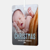 Babys First Kerstfoto Metalen Ornament (Voorkant links)
