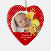 Babys First kerstfoto Oerwoud Dier Keramisch Ornament (Rechts)