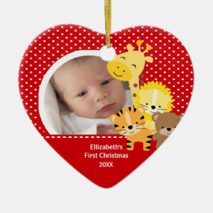 Babys First kerstfoto Oerwoud Dier Keramisch Ornament