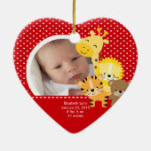 Babys First kerstfoto Oerwoud Dier Keramisch Ornament (Achterkant)