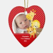 Babys First kerstfoto Oerwoud Dier Keramisch Ornament (Links)