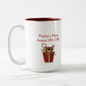 Babys First-kerstfoto op maat Tweekleurige Koffiemok (Links)
