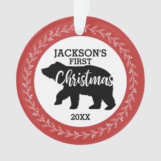 Babys First Kerstfoto Ornament (voorkant)