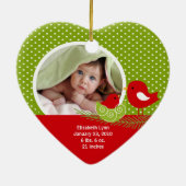 Babys First kerstfoto Ornament Baby Bird (Achterkant)