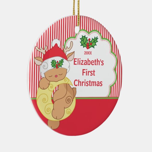 Babys First Kerstfoto Ornament Deer (Rechts)