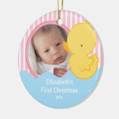Babys First Kerstfoto Ornament Duck Boy