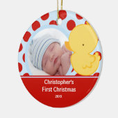 Babys First Kerstfoto Ornament Duck Boy (Links)