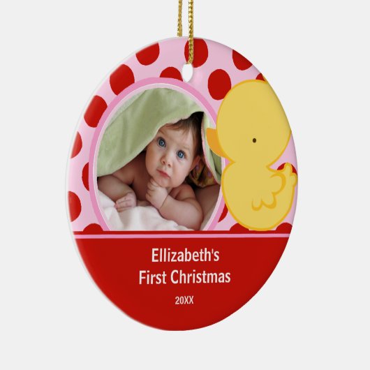 Babys First Kerstfoto Ornament Duck Boy (Rechts)