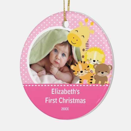 Babys First kerstfoto Ornament Giraffe (Links)