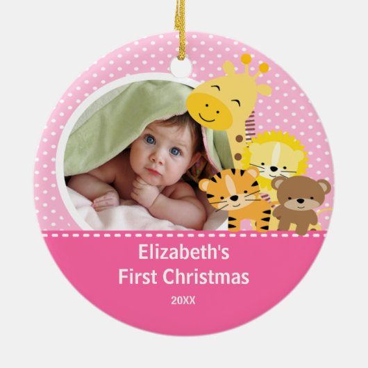 Babys First kerstfoto Ornament Giraffe (Achterkant)