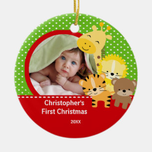 Babys First kerstfoto Ornament Giraffe