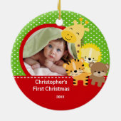 Babys First kerstfoto Ornament Giraffe (Achterkant)
