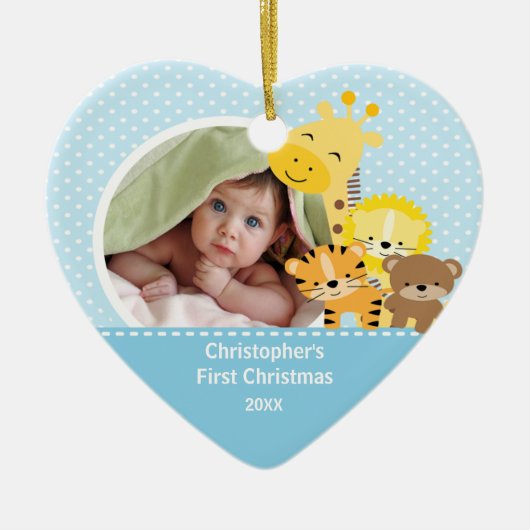 Babys First kerstfoto Ornament Giraffe (Voorkant)