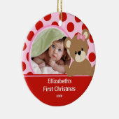 Babys First kerstfoto Ornament Girl Beer (Rechts)