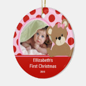Babys First kerstfoto Ornament Girl Beer (Links)
